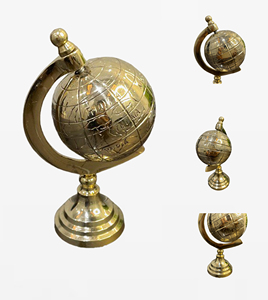 ที่ใส่ปากกาพร้อมนาฬิกาทราย รุ่น MetalEdge Craft Brass Mini Globe ดีไซน์เรียบหรู สำหรับใช้ในบ้าน สำนักงาน หรือโต๊ะทำงาน  ยูตะรากานด์ - Product Image 1
