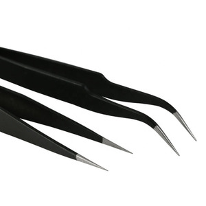 Professionnel 5 pièces bleu fibre pointe incurvée isolation cils pince à épiler 45 90 degrés botte Volume Extensions de cils - Product Image 5