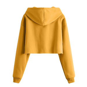 Jersey de manga larga con estampado personalizado, sudaderas con capucha para mujer, Sudadera corta con capucha de estilo informal, ropa de calle de invierno - Product Image 3