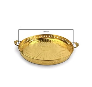 FORMA OVALADA LATÓN DE ALTA CALIDAD SIN MANGO BANDEJA DE SERVICIO DE LATÓN DE DISEÑADOR BANDEJA DE SERVICIO DE LATÓN VENTA CALIENTE - Product Image 4