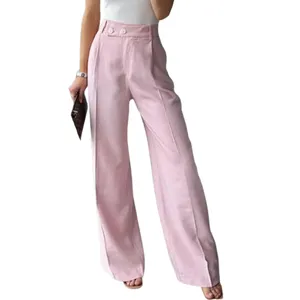 Verão Loose Casual Calças Para Mulheres Cintura Alta Maxi Wide Leg Pants Feminino Elegante 2023 Moda Roupas Nova