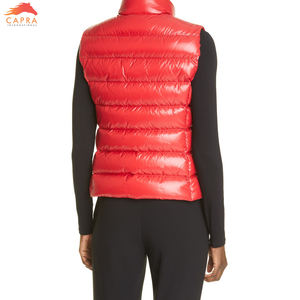 Haute qualité femmes hiver extérieur gilet doux léger coton décontracté coupe-vent bouffant à capuche col fermeture éclair longue couleur grise - Product Image 2