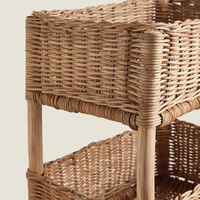 Étagère de rangement moderne en rotin tissé à la main à 3 niveaux organisateur d'étagère en osier polyvalent pour la maison cuisine salon salle à manger décor d'hôtel