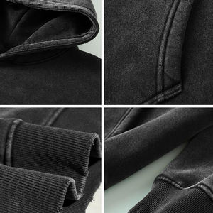 เสื้อฮู้ดพิมพ์ลายแอซิดไซส์ใหญ่พิเศษผ้าฝ้ายปักลายติดหน้าจอไซส์ใหญ่พิเศษตามสั่ง - Product Image 4