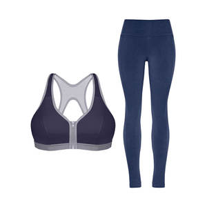 Ensemble de soutien-gorge legging imprimé à carreaux taille haute de marque respirant et élastique-Disponible en tailles XS S XL XXL - Product Image 2