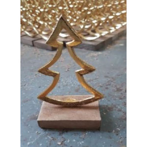 La Escultura Moderna de árbol de la vida de aluminio pulido más vendida en Base de madera de mango para decoración de hogar y oficina a un precio de fábrica - Product Image 2