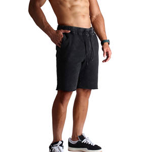 Pantalones cortos de sudor personalizados lavado con ácido servicios OEM último diseño pantalones cortos de sudor lavado con ácido hechos en Pakistán bordado de impresión - Product Image 2