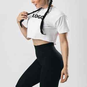 Women's Custom Crop Top T Shirt High Quality Gym Wear Fashionable Streetwear Wholesale - Product Image 2