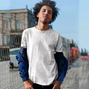 100% coton hommes T-Shirt surdimensionné lourd été à manches courtes haut 12 couleurs Stock plaine vêtements décontractés - Product Image 6