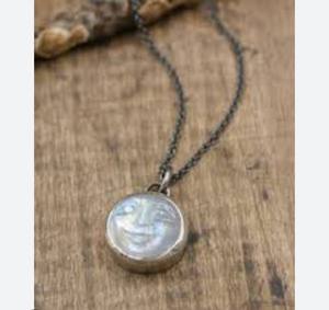 Pendentif pierre de lune en argent Sterling fait à la main avec chaîne de forme ronde réglage 10mm pour ensemble de bijoux de mode pour cadeau de mariage - Product Image 4