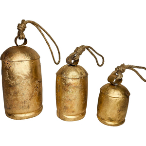 Three <b>Christmas</b> Decor Metal Bells Modern Fabulous Design Metal Hanging Bell Chime Displays For Festive Decorations Lowest Price - Product Image 1