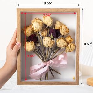 Caja de exhibición Shadow Box Frame, marco de fotos de 8x10, caja de sombra de profundidad Interior de 1,18 "para exhibición de pared y mesa Ideal de flor - Product Image 2