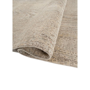 พรมขนสัตว์ผสมไหมถักมือสีเบจน้ำตาลลายเอนโทรปี สำหรับห้องนั่งเล่น พรมปูพื้นรูปทรงสี่เหลี่ยมผืนผ้าสำหรับบ้านและทางเดิน - Product Image 2