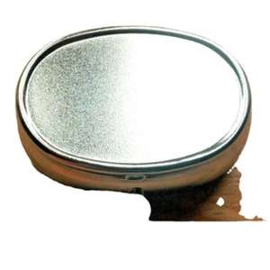 Oval Shape Silver Brushed Metal Ashtray with Custom Fingerprint Design Perfect for Home Restaurants Bars and Office Supplies - Product Image 1