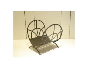Small Firewood Decorative <b>Indoor</b> or Outdoor Storage <b>Log</b> <b>Rack</b> Wood Holder Circle Design Black - Product Image 6