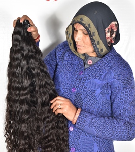 วิกต่อผมมนุษย์สีดำธรรมชาติทอเป็นลอนคลื่นสีดำเวียดนาม - Product Image 4