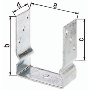 U-Shaped <b>Post</b> Support <b>Bracket</b> 101x150x100x60mm Hot-Dip Galvanized for Bolting GAH - Product Image 1