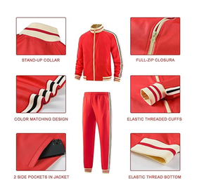 Ensembles de survêtements pour hommes, manches longues, fermeture éclair intégrale, sweat-shirt actif, vestes et pantalons, tenues en 2 pièces - Product Image 5