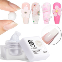 R S Nail Gel de Extensión Sólido para Uñas 5g, No Pegajoso, Transparente, Rosa Nude, Gel 3D para Esculpir Uñas, Gel para Modelar Flores en las Uñas