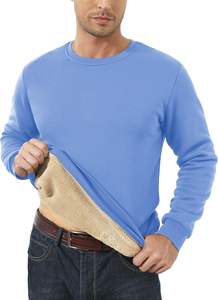 เสื้อสเวตเชิ้ตผู้ชายสีฟ้าอ่อน ทรงโอเวอร์ไซส์ ผ้าฝ้ายฟลีซ ระบายอากาศได้ดี อุ่นสบาย คอทรงโอ เหมาะสำหรับฤดูหนาว ผลิตโดย GK Leather Industries - Product Image 2
