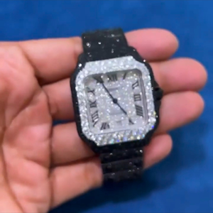 นาฬิกาฮิปฮอปประดับเพชรกันน้ำสำหรับผู้ชายแบบกำหนดเองใหม่ - Product Image 4