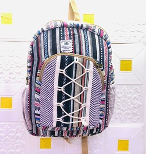 Mochilas y bolsos de noche de cáñamo unisex de diseñador hechos a mano con forro de algodón y cierre de cremallera-Moda sostenible ecológica - Product Image 1