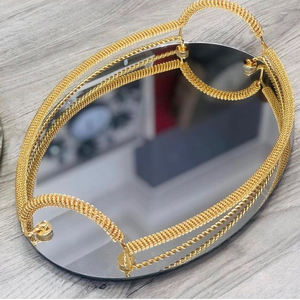 Plateaux de service en métal super vintage avec finition polie brillante, parfaits pour les maisons de luxe et les restaurants - Product Image 1