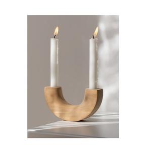 Portavelas de madera de forma personalizada de diseño moderno, portavelas de madera natural de calidad creativa al precio más bajo - Product Image 1