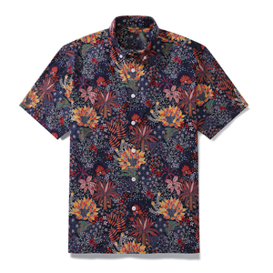 Camisas de algodón orgánico Terry para hombre, camisa de manga corta de toalla para hombre, camisa hawaiana con estampado personalizado, ropa sostenible para hombre - Product Image 3