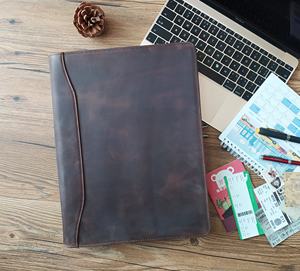 Vintage Soft Cover Genuine Leather Custom Journal Functional Cowhide Loose-leaf <b>A5</b> Notebook Daily With Pen Slot LAP-0013 - Product Image 3