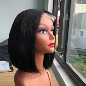 Vente en gros cheveux vietnamiens bruts noirs naturels 6X6 soyeux lisses HD fermeture à lacet perruque Bob avec délié naturel - Product Image 1