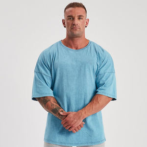 Camiseta de Hombre al por Mayor, Estilo Vintage con Lavado Ácido, Corte Regular, Colores Personalizados, 100% Algodón, Secado Rápido, Tejido Grueso - Product Image 1