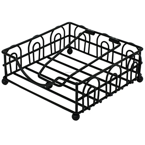 Organizador dispensador de pañuelos para mesa de comedor cuadrado moderno, servilletero de hierro forjado negro, productos al por mayor, Material metálico - Product Image 3