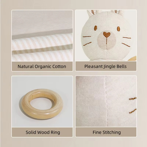 Mềm mại và bền bé hữu cơ bông Rattle Vòng mọc răng đồ chơi nhẹ nhàng cho trẻ sơ sinh 0-1 tuổi - Product Image 5