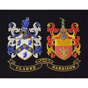 Badges de cadre personnalisés avec écussons familiaux en dentelle brodés à la main avec bouton sur le style - Product Image 6