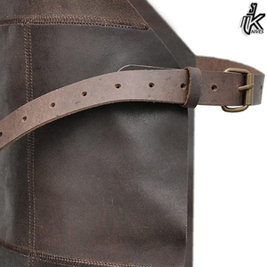 Delantal de peluquero de Chef de cuero genuino de alta calidad, babero de cocina sin mangas para hombres y mujeres, nuevo PVC barato y Material de tela para cocinar alimentos - Product Image 2
