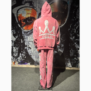 Nuevo Chándal de Forro Polar para Hombre 2026, Chándal Deportivo Personalizado de Alta Calidad con Capucha, Cremallera, Lavado Ácido, Bordado Desgastado - Product Image 3