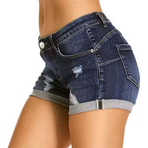 Pantalones cortos de mezclilla formales transpirables de cintura media para hombres y mujeres de moda personalizados - Product Image 5