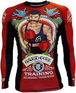 Camisa de compresión de alta calidad para hombre para deportes sublimación personalizada impresa Spandex secado rápido BJJ Rashguards largo transpirable - Product Image 1