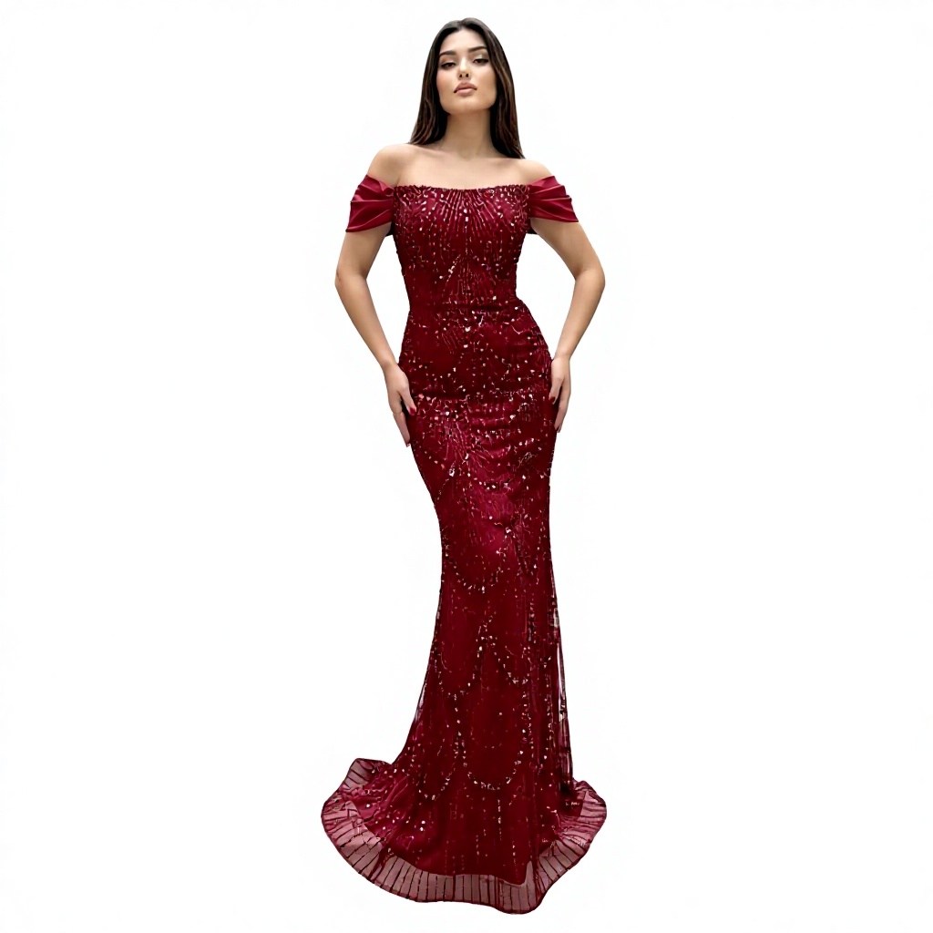 red fitted dress long La Divine KV1120 Fitted Pleated Bustier Formal Gown with Tie-able Bow Sleeves Red / 14 main image 1