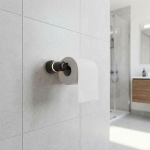 Porte-papier toilette mural noir mat, distributeur de mouchoirs avec éclairage LED pour salle de bain et hôtel - Product Image 4