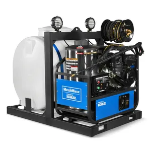 NUEVA Hidrolavadora de Agua Caliente de 4000 PSI y 4 GPM con Motor de Arranque Eléctrico, Montada sobre Plataforma con Tanque de 175 Galones - Product Image 3
