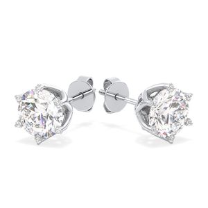 REYES Pendientes de Oro Sólido de 14K de Alta Calidad con Moissanita Certificada GRA y Cierre de Rosca para Mujer, Precio al por Mayor, Joyería Fina - Product Image 3