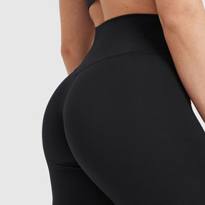 Mallas de Fitness de cadera de melocotón de cintura alta personalizadas para mujer para Yoga gimnasio levantamiento de glúteos secado rápido transpirable 220g tela patrón sólido - Product Image 6