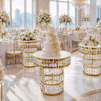 Table Ronde Dorée en Acier Inoxydable de Haute Qualité pour Fêtes et Mariages - Vente en Gros Usine