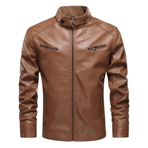 Vente en gros d'usine de vestes en cuir pour hommes à col montant Oem Odm personnalisé Vêtements tendance d'hiver de haute qualité disponibles dans toutes les tailles - Product Image 6