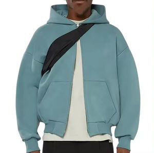 Sweat à capuche unisexe de haute qualité pour hommes avec logo personnalisé Style Streetwear fermeture éclair unie pour l'hiver - Product Image 3