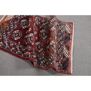 Alfombra Turca, Alfombra Vintage de 1.9x3.3 pies, Alfombra Oriental Roja de Lana - Product Image 4