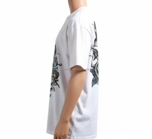 T-shirt graphique Serpent Grand Serpent pour homme, art Kanji traditionnel, blanc, coupe oversize, streetwear, séchage rapide, logo personnalisé, OEM - Product Image 2