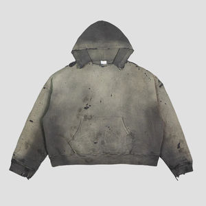 Nueva Sudadera con Capucha Estilo Vintage, Lavada al Ácido, Gruesa, Personalizada, con Efecto Desgastado, Rota, Decolorada por el Sol - Product Image 5